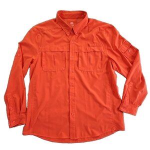 Ocean & Coast Long Sleeve Fishing Shirt Men's XL Orange Activewear Vented EUC LN